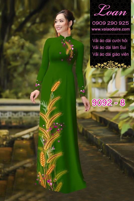 Vải áo dài hình bông lúa