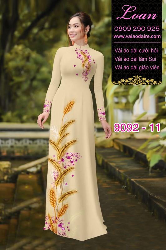 Vải áo dài hình bông lúa