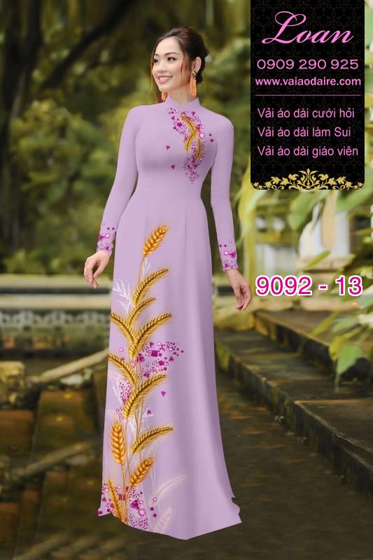 Vải áo dài hình bông lúa