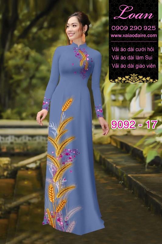 Vải áo dài hình bông lúa