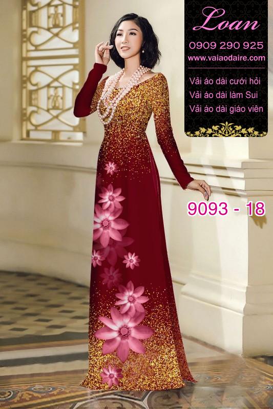 Vải áo dài hoa 3D Vải áo dài hoa 3D