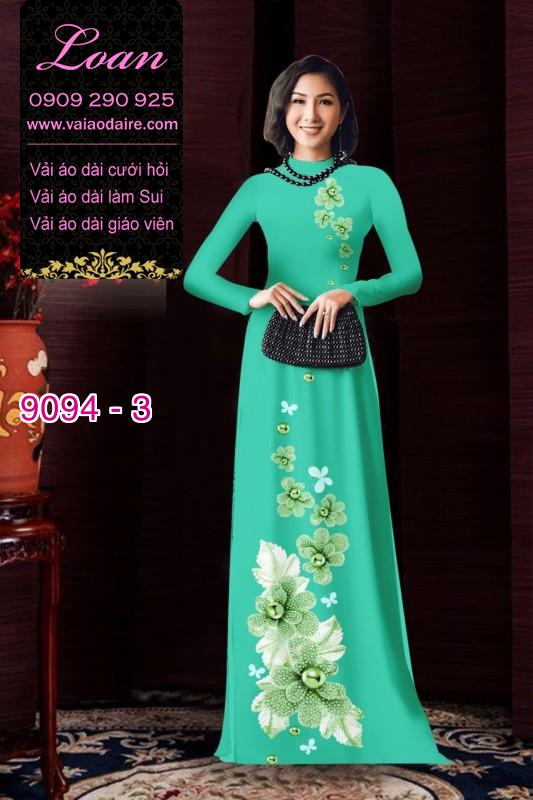 Vải áo dài hoa 3D