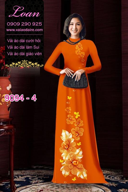 Vải áo dài hoa 3D