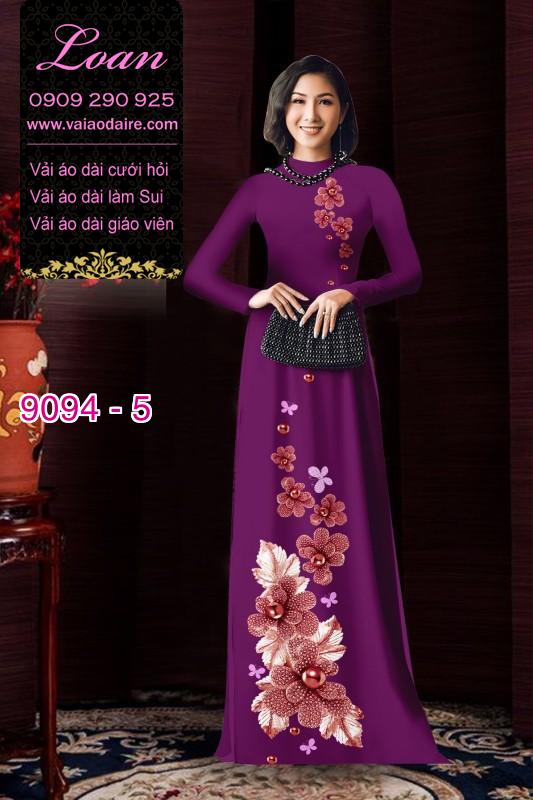 Vải áo dài hoa 3D
