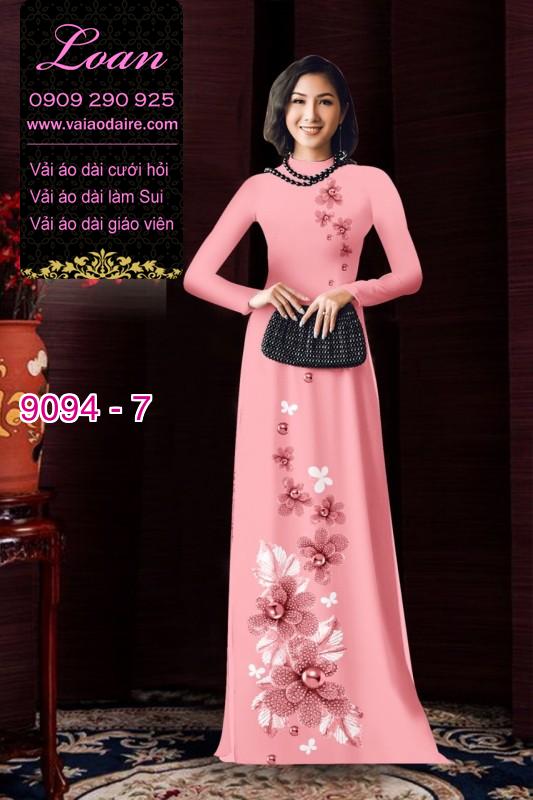 Vải áo dài hoa 3D