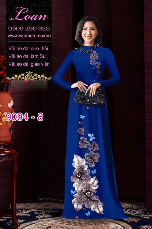 Vải áo dài hoa 3D