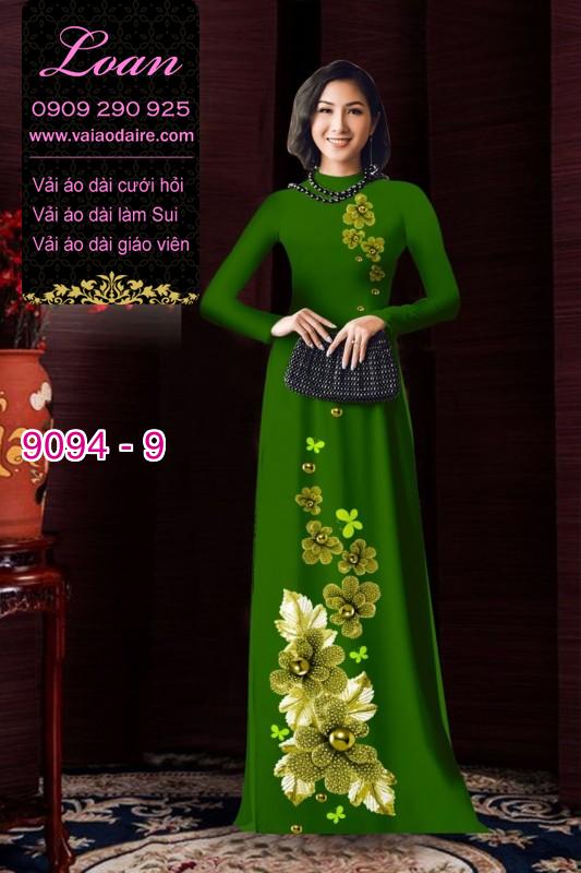 Vải áo dài hoa 3D