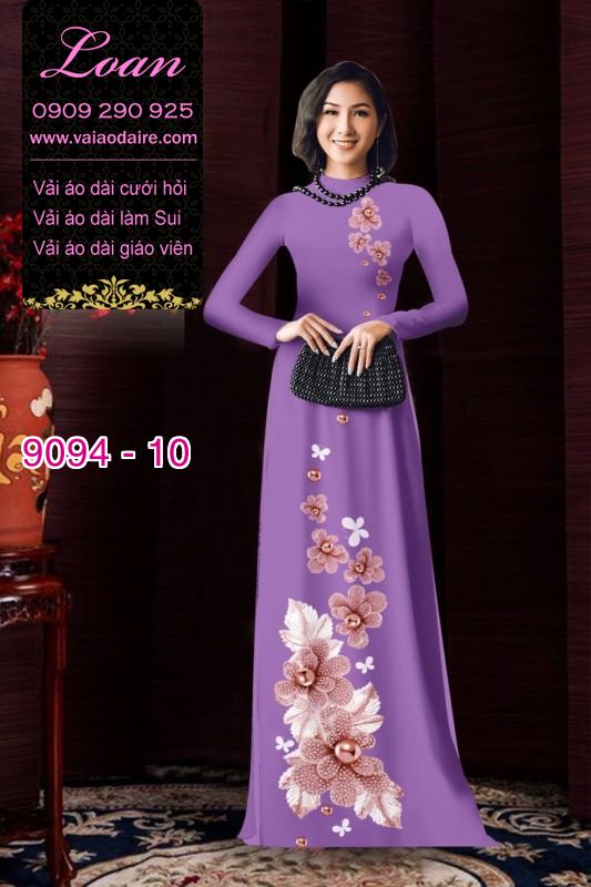 Vải áo dài hoa 3D
