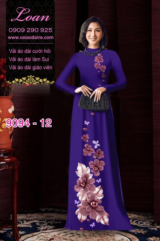Vải áo dài hoa 3D