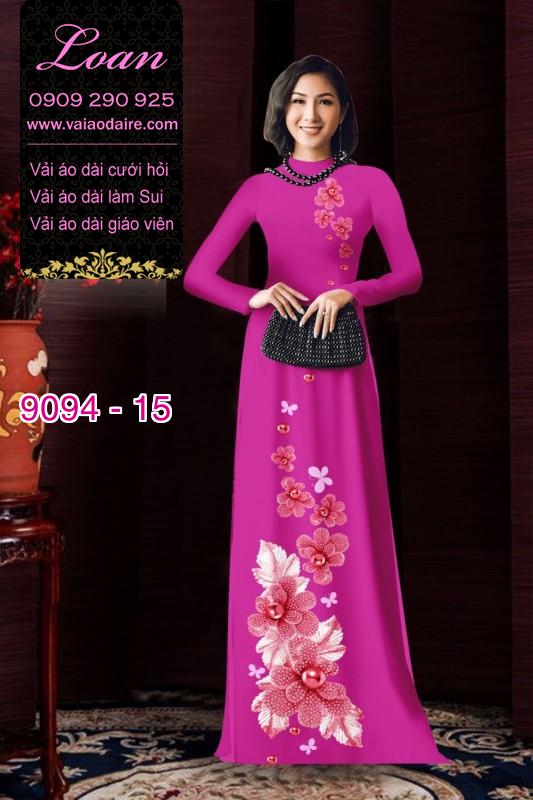 Vải áo dài hoa 3D
