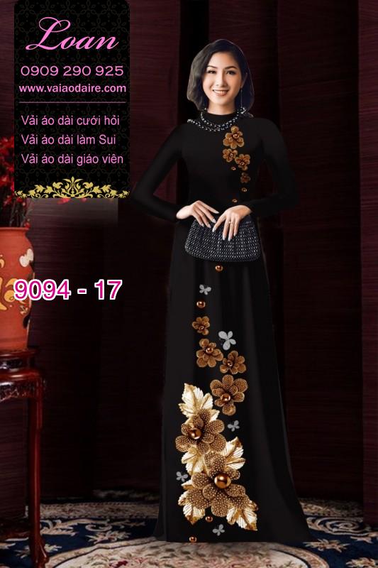 Vải áo dài hoa 3D