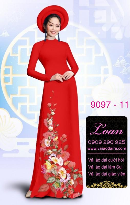 Vải áo dài hoa 3D