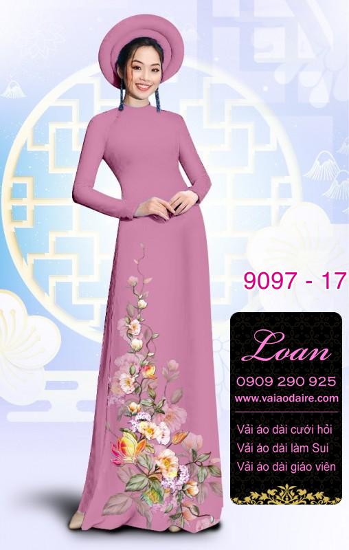Vải áo dài hoa 3D