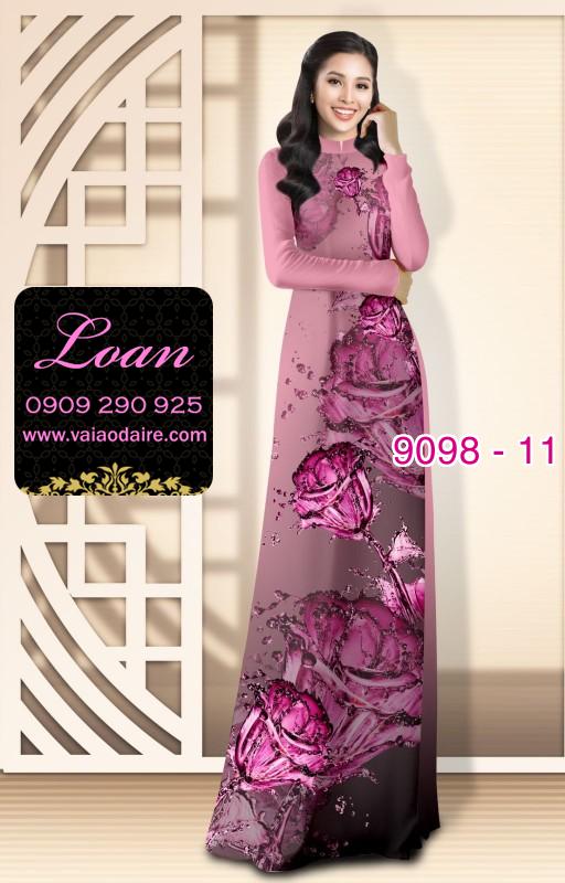 Vải áo dài hoa 3D