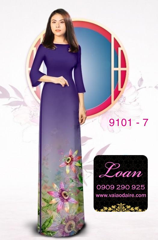 Vải áo dài hoa 3D