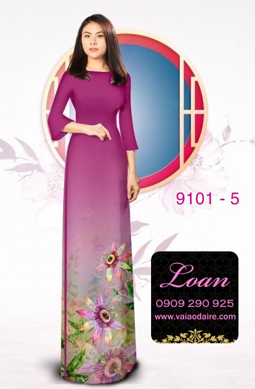 Vải áo dài hoa 3D