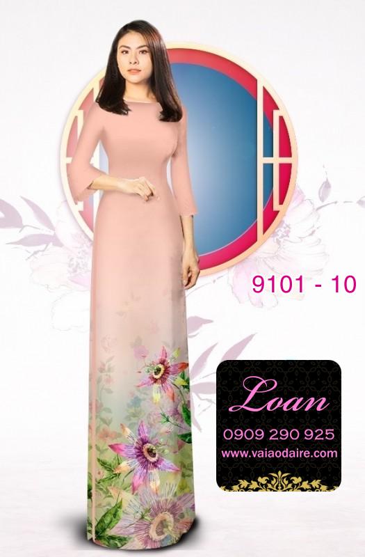 Vải áo dài hoa 3D
