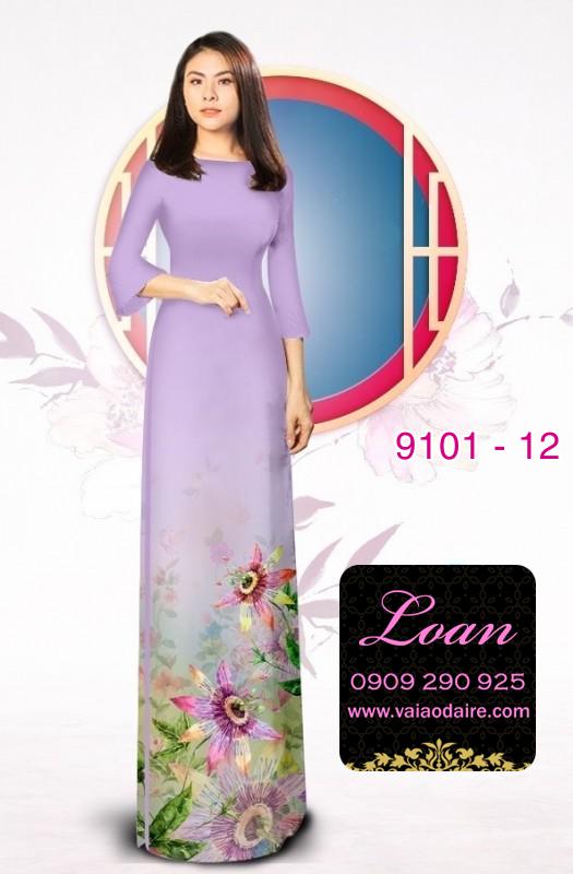 Vải áo dài hoa 3D