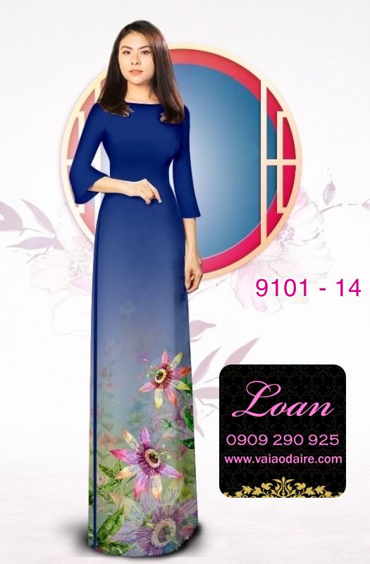 Vải áo dài hoa 3D