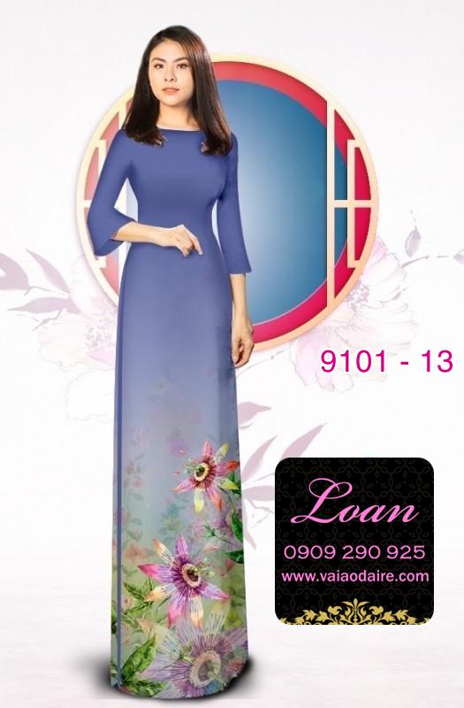 Vải áo dài hoa 3D