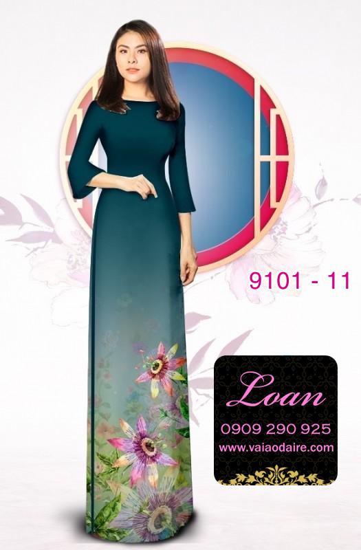 Vải áo dài hoa 3D
