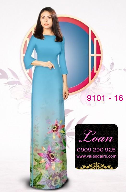 Vải áo dài hoa 3D