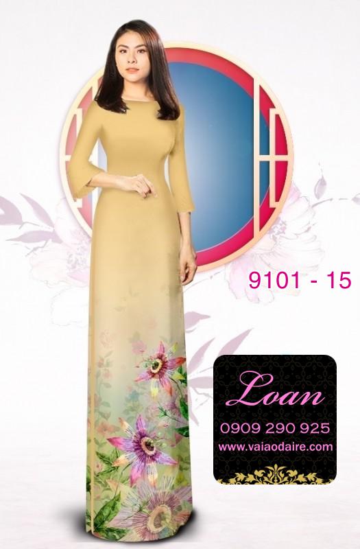 Vải áo dài hoa 3D