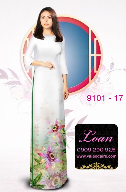 Vải áo dài hoa 3D