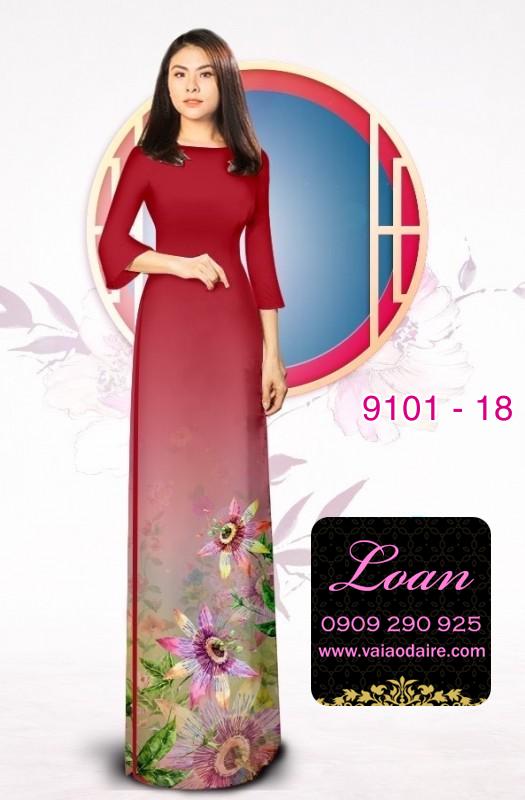 Vải áo dài hoa 3D