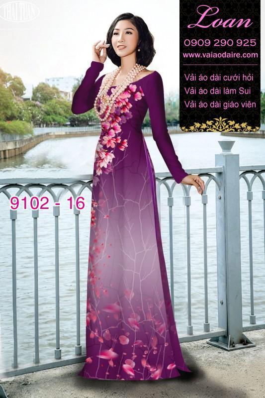 Vải áo dài hoa 3D