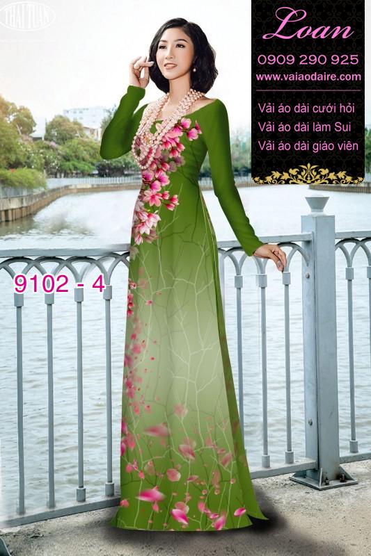 Vải áo dài hoa 3D
