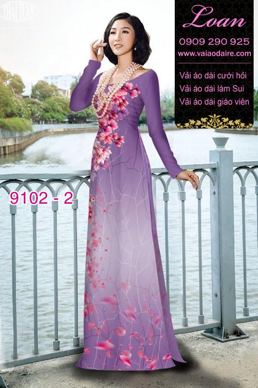 Vải áo dài hoa 3D