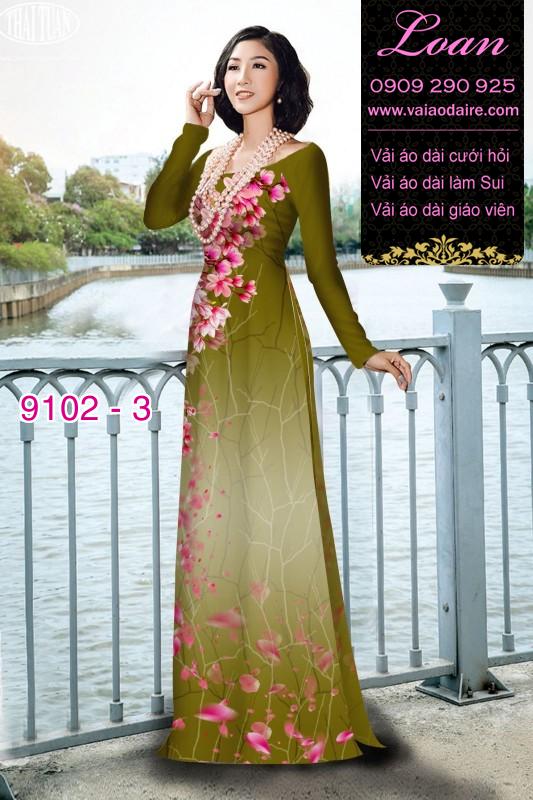 Vải áo dài hoa 3D