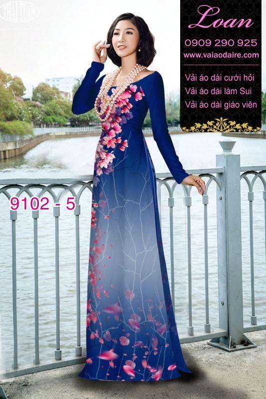 Vải áo dài hoa 3D