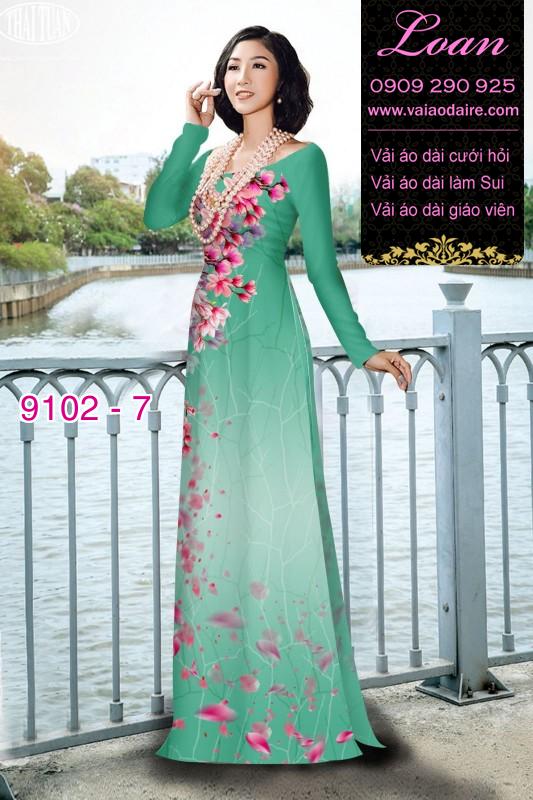 Vải áo dài hoa 3D
