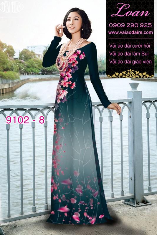 Vải áo dài hoa 3D
