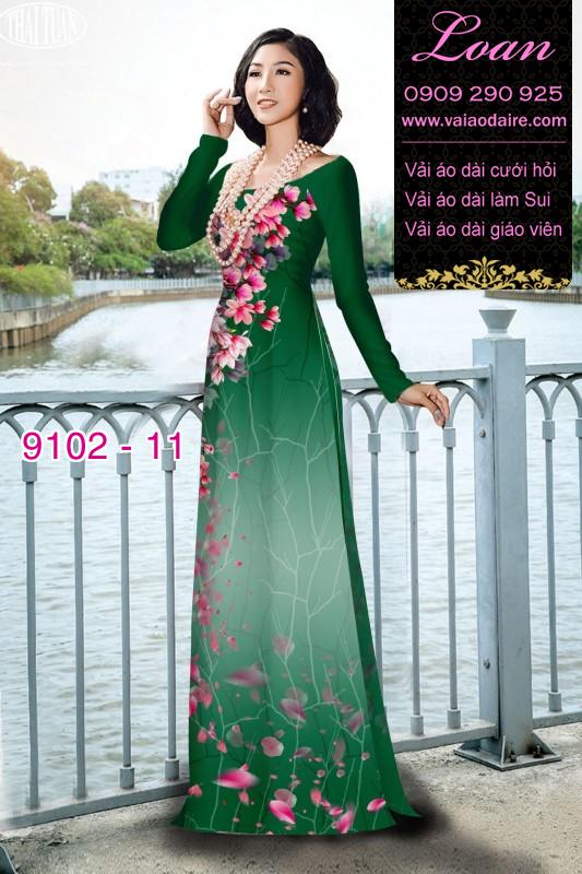 Vải áo dài hoa 3D