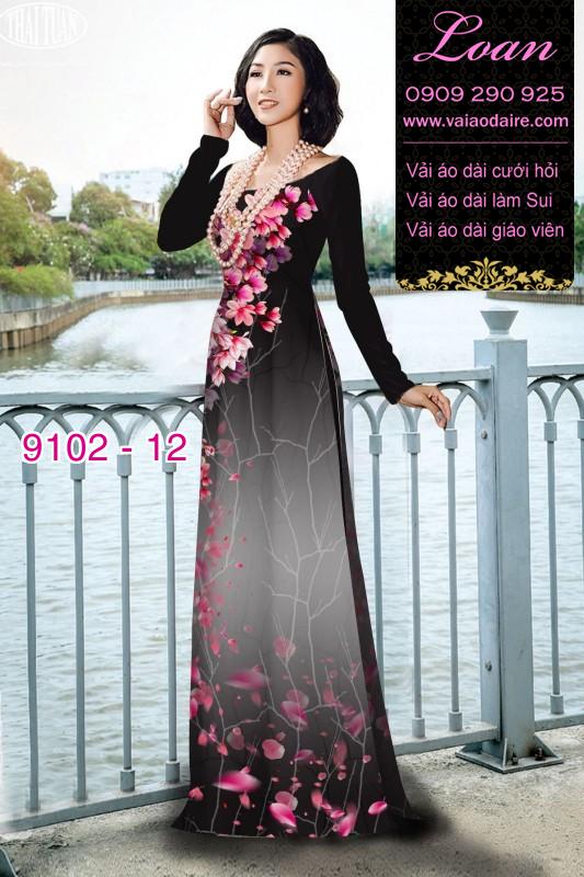 Vải áo dài hoa 3D