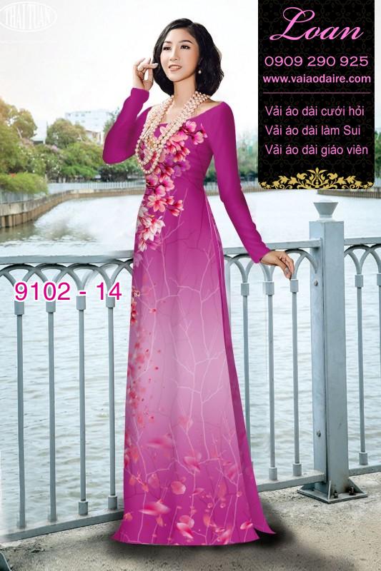 Vải áo dài hoa 3D