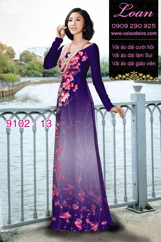 Vải áo dài hoa 3D