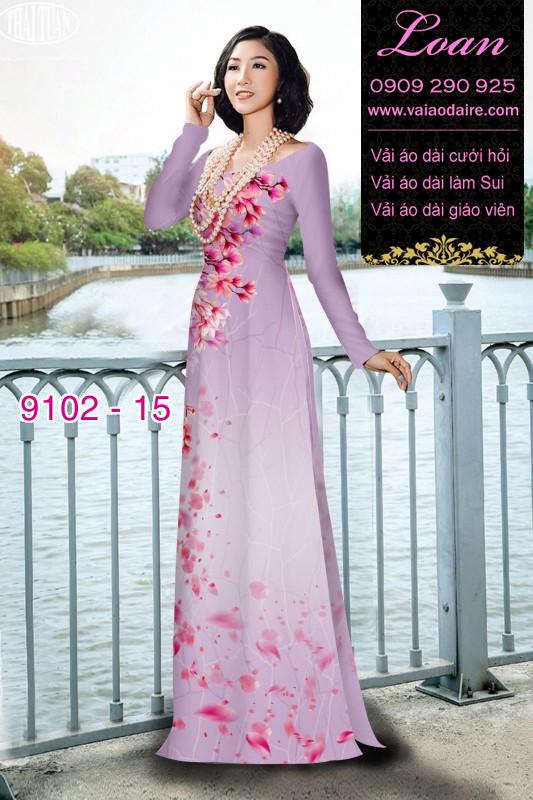 Vải áo dài hoa 3D