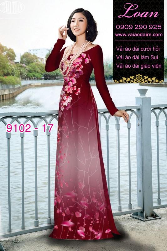 Vải áo dài hoa 3D