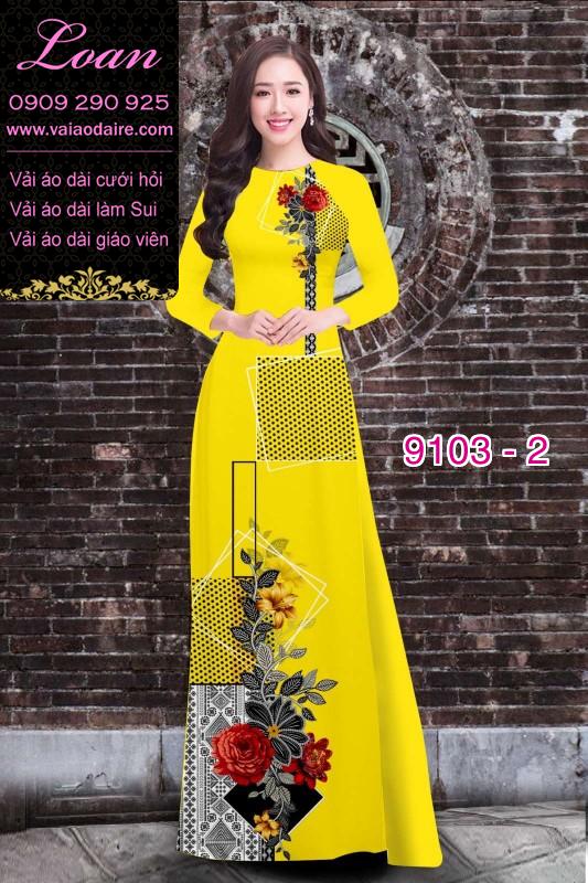 Vải áo dài hoa 3D