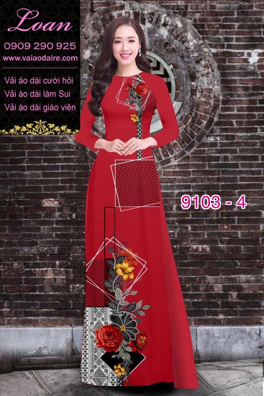 Vải áo dài hoa 3D