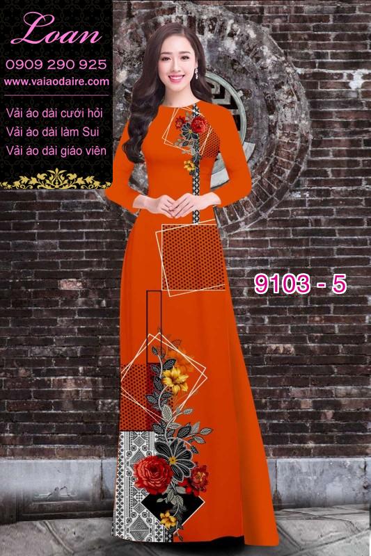 Vải áo dài hoa 3D