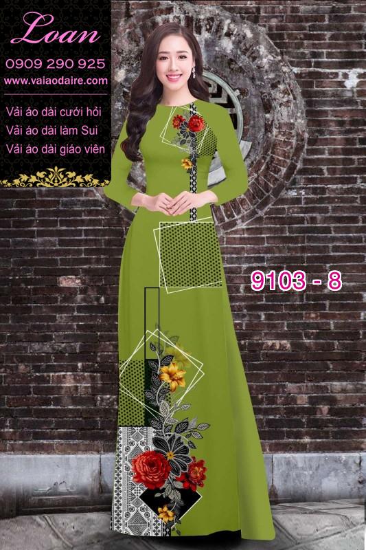 Vải áo dài hoa 3D
