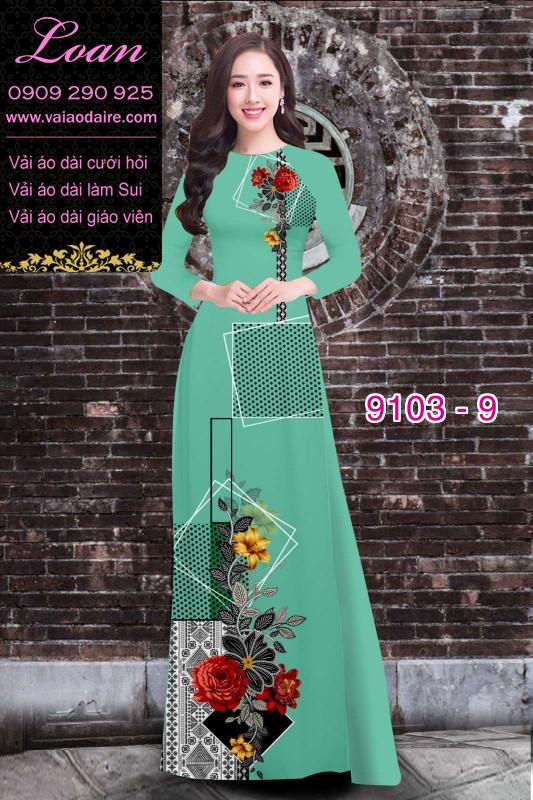 Vải áo dài hoa 3D