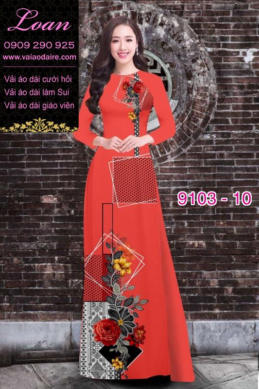 Vải áo dài hoa 3D