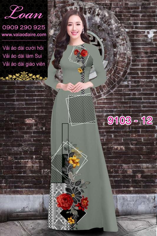 Vải áo dài hoa 3D