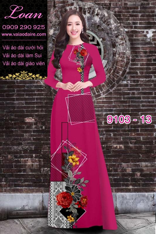 Vải áo dài hoa 3D